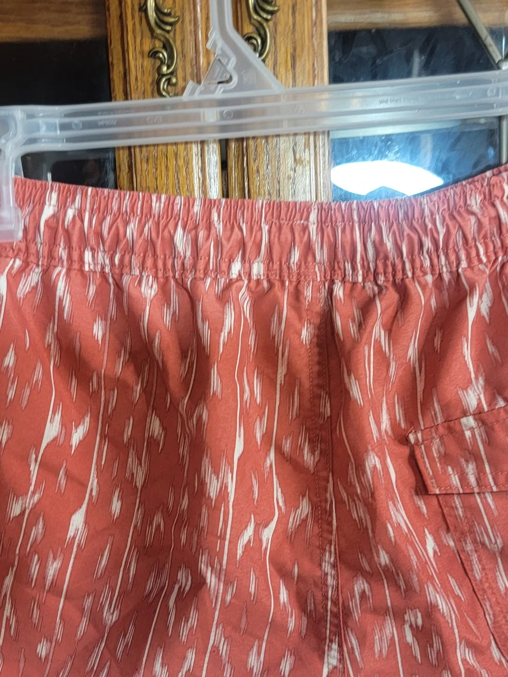 American Eagle Outfitters Coral Patterned Drawstring Swim Trunks Size Small